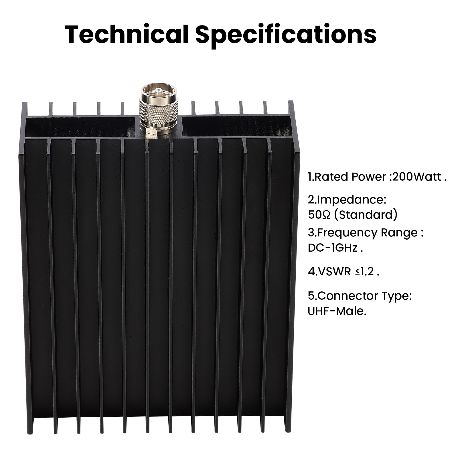 Amazon.co.jp: BECEN 200ワット PL259 オスプラグダミーロード、UHF